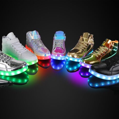 بادجين حذاء رياضي وامض LED قابل لاعادة الشحن بمنفذ USB للنساء / الرجال in Kuwait