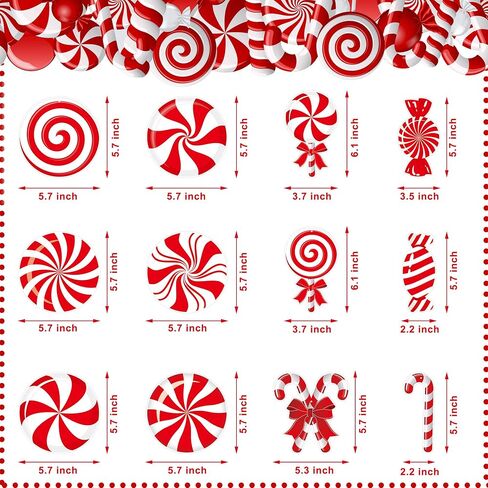 30 Pcs Christmas Hanging Swirl Decorations Christmas Candy Theme Hanging Ceiling Swirls Streamers Red White Candy Cane Decor Ornaments for Winter Christmas Tree Decor Holiday Home Party Supplies in Saudi Arabia