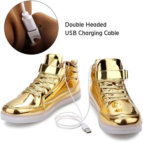 بادجين حذاء رياضي وامض LED قابل لاعادة الشحن بمنفذ USB للنساء / الرجال in Kuwait