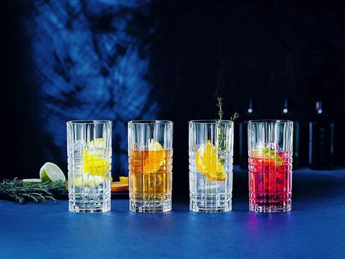 مجموعة Nachtmann Square Collection Crystal 6 بوصة، مجموعة من 4 قطع، زجاج شفاف، للكوكتيلات أو المشروبات غير الكحولية، سعة 15 أونصة، آمنة للاستخدام في غسالة الأطباق in Kuwait