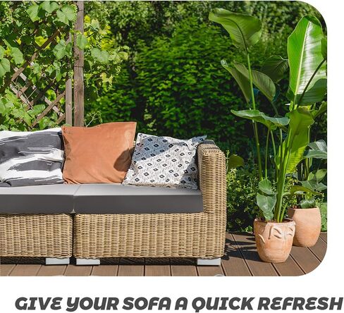Newwiee 8 Pcs Leather Couch Cushion Covers Stretch Sofa Cushion Covers for Outdoor Patio Waterproof Couch Slipcovers Replacement Leather Individual Elastic Chair Seat Cover Furniture Protector(Black) in Saudi Arabia