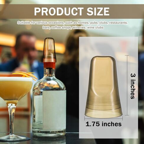 6 Pieces Chengu Pour Spout Covers Translucent Liquor Pourer Covers Universal Bottle Pour Dispenser Liquor Bottle Covers Liquor Bottle Covers Bottle Cover Dust for Home Kitchen Supplies (Champagne) in Saudi Arabia