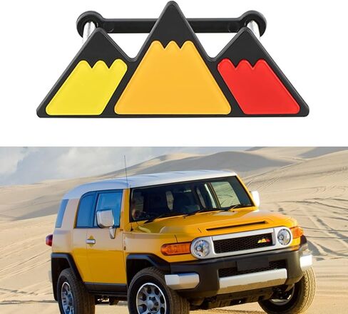 قطعة واحدة من شعار الشبكة ثلاثي الألوان المتوافق مع Tacoma 4Runner Tundra، زخرفة ملصق منتصف الشبكة لشاحنة الالتقاط، شارة أمامية بغطاء للرأس بنمط جبلي 4.7 بوصة (أسود وأبيض ورمادي) in Saudi Arabia