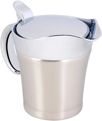 450ML 304 Stainless Steel Thermal Sauce Pot Double Wall Insulated Gravy Boat Pot Serving Jug Bucket for Juice Tomato Sauce Kitchen Supplies in Saudi Arabia