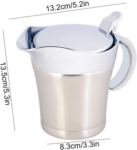 450ML 304 Stainless Steel Thermal Sauce Pot Double Wall Insulated Gravy Boat Pot Serving Jug Bucket for Juice Tomato Sauce Kitchen Supplies in Saudi Arabia
