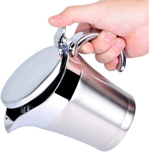 450ML 304 Stainless Steel Thermal Sauce Pot Double Wall Insulated Gravy Boat Pot Serving Jug Bucket for Juice Tomato Sauce Kitchen Supplies in Saudi Arabia