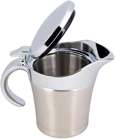 450ML 304 Stainless Steel Thermal Sauce Pot Double Wall Insulated Gravy Boat Pot Serving Jug Bucket for Juice Tomato Sauce Kitchen Supplies in Saudi Arabia