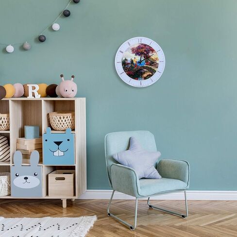 مارك فيلدشتاين وشركاه سندريلا ديزني كينكيد تتمنى على حلم أزرق 12 بوصة ساعة حائط زجاجية مستديرة in Kuwait