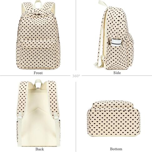 Octsky Backpack for Girls Teen Corduroy Bookbags Elementary Middle High School Bag Women Travel Daypacks Beige/Black in Kuwait