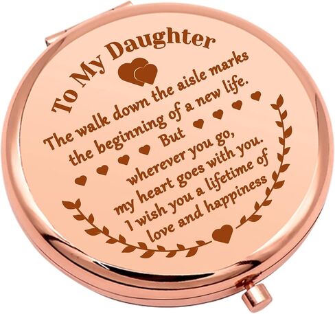 Daughter Gift from Mom Compact Makeup Mirror for Bonus Daughter Birthday Gifts for Daughter Inspirational Gifts for Daughter Graduation Gifts for Her Folding Makeup Mirror Christmas Wedding Gifts in Saudi Arabia