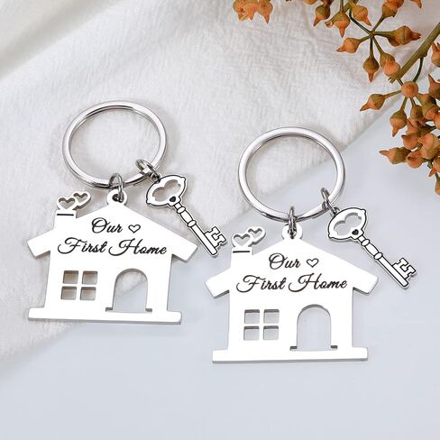 Housewarming Gifts for New House, New Home Gifts for Couple, First Home Keychain for Husband Wife, New Home New Adventures Gift for Women Men Friends,Birhday Christmas Gifts in Saudi Arabia