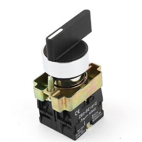 uxcell ZB2-BE101C 21 mm DPST 3Position Latching Rotary Select Switch 600V 10A