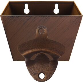 Outdoor Stainless Steel Beer Bottle Opener Wall Mounted with Cap Catcher Drainage Holes (Brushed Silver)