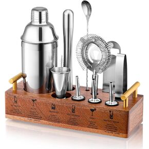 Cocktail Shaker Set,Bartender Kit with Stand,24oz Martini Shaker,12-Piece Professional Bar Tool Set,Drink Mixer Set with All Essential Accessory Tools. in Saudi Arabia