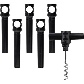 Plastic Wine Bottle Opener - Pack of 6 - Travel Size Easy Portable Basic Corkscrew