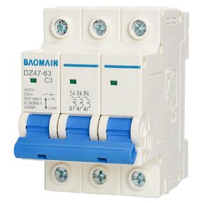 Baomain Miniature Circuit Breaker Protector DZ47-63 C3 AC 400V 3A Three Poles Overload