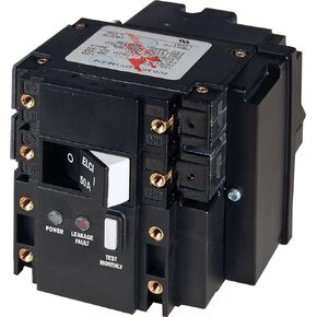 Blue Sea Systems 3103 C-Series ELCI Main Double Pole 120V AC 50A Circuit Breaker