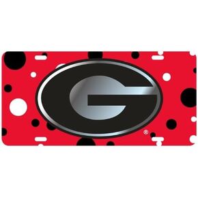 Craftique Georgia Bulldogs Polka Dot Car Tag
