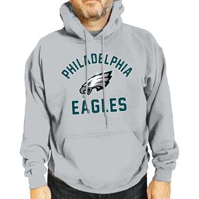 Team Fan Apparel NFL Adult Gameday Hooded Sweatshirt - Poly Fleece Cotton Blend - Stay Warm and Represent Your Team in Style (Philadelphia Eagles - Gray, Adult Small)