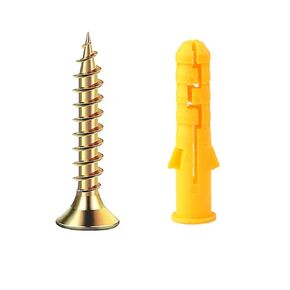 #8 x 1" Self-Tapping Screws ， Alloy Steel Standard Thread ，Fast Self Tapping Drywall Screws ， Wood Screw, Flat Head Phillips Screw (Anchor 50pcs+Screw 50pcs)