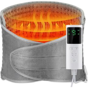 Heating Pad for Back, Electric Heating Pad Wrap with LCD Controller, 9 Heating Levels, 4 Gears Timing, Fast Heating Machine Washable Heated Pad for Lower Back Neck Shoulders, 12"x50"