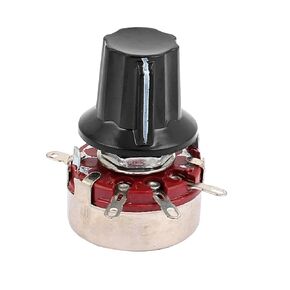 uxcell WTH118 2K2 ohm 2W 5.9mm Shaft 4 Terminals Wirewound Potentiometer w Knob