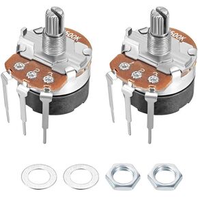 uxcell WH138 Potentiometer with Switch 500K Ohm Variable Resistors Single Turn Rotary Carbon Film Taper 2pcs