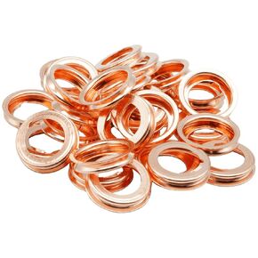 30 PCS 12mm Copper Crush Washer Oil Drain Plug Gasket, Fits Nissan/Infiniti Rogue Sentra Xterra Altima Frontier Armada Jukes 350Z G35 G37 1982-2022, Replace 11026-01M02, 11026-JA00A