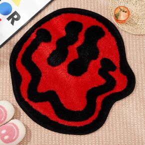 Trippy Happy Face Bath Mat Pink - Cool Rugs for Bedroom, Preppy Rug, Hippie Rug Non-Slip, Cute Fun Funky Trendy Rug, Pink Decor for Bedroom Bathroom Hallway in Kuwait