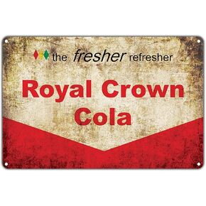 The Fresher Refresher Royal Crown Cola Soda RC 8x12 Vintage Tin Sign Wall Decor