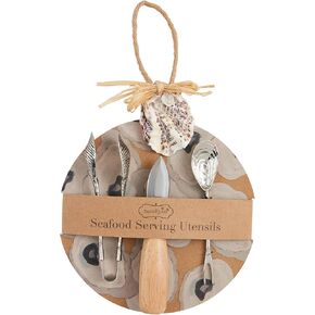 Mud Pie Seafood Serving Utensils, approx 5 3/4", TAN