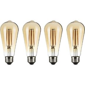 Satco S9579/04 ST19 Vintage Style LED Filament Light Bulb, 6.5W, 2000K, 4-Pack