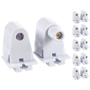 (6 Pairs) Tombstone Base Holder Socket Connector with T8 T10 T12 Single Pin FA8 8ft LED Bulb Light Replacement Fluorescent Plunger Lampholder