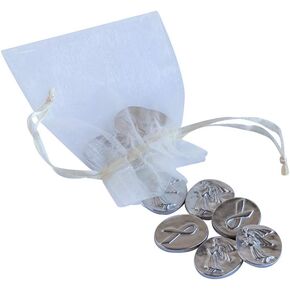 DANFORTH Angel & Awareness Ribbon Pocket Tokens/Coins, Pewter, Made in USA, Gift Bag (Pack of 10)