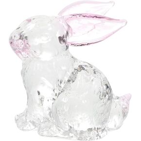 Glass Rabbit Desktop Mini Rabbit Sculpture Blown Glass Figurines Bunny Paperweight Glasssweets Ornaments Tiny Bunny Crystal Rabbit Ornament Easter Party Favors Desk Table Cake 3D
