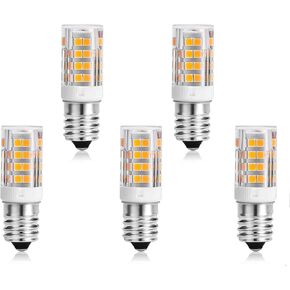 E14 LED لمبة E14 لمبة قاعدة أوروبية E14 لمبة غطاء طباخ E14 لمبة إضاءة ثريا 120 فولت استبدال مصباح الملح، إضاءة منزلية، إضاءة مطابخ 4 وات (40 وات مكافئ هالوجين) أبيض دافئ 3000 ك (5 عبوات)