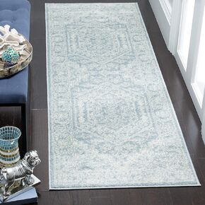 SAFAVIEH Adirondack Collection Runner Rug - 2'6" x 6', Slate & Ivory, Oriental Medallion Design, Non-Shedding & Easy Care, Ideal for High Traffic Areas in Living Room, Bedroom (ADR108T)