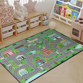Kids Play Rug for Playroom 59"x39"Play mat car Rugs for Kids Toy Cars Kids Carpet City Pretend Play Non-Slip Washable