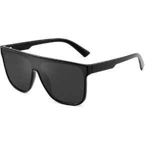 Dollger Square Oversized Sunglasses for Women Men, Womens Fashion Lens Flat Top Shield Shades, Sunglasses Womens Trendy