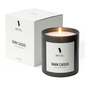 Bevel Dark Cassis Candle, Soy and Coconut Wax Blend, Luxury Scented Candle for Home, Elevate Your Ambiance, 60 Hour Burn Time, 9oz