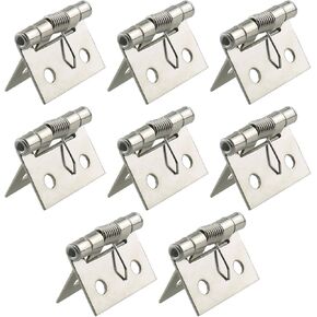ZRM&E 8pcs Self Locking Spring Hinge 1" Spring Iron Hinge for Decorative Boxes, Lockers, Dressers, Furniture Cabinet
