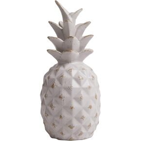 HAUCOZE Pineapple Statue Decor Fruits Sculpture Gifts Home Arts Ceramic Figurine 9.1 inch