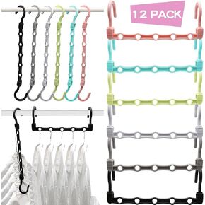 Closet Organizers and Storage,12 Pack Sturdy Hanger for Heavy Clothes,Upgraded Space Saving Hangers,Magic Closet Organization Clothe Hanger,College Dorm Room Essentials