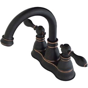 Kingston Brass FSC1616ACL American Classic Two Handle 4" Centerset Lavatory Faucet, Naples Bronze