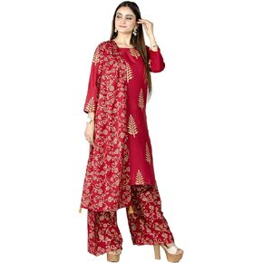Chandrakala Kurti Palazzo Pant with Dupatta Suit Set for Women (K176-P)