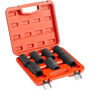 Jetech 3/4 Inch Drive 7PCS Impact Deep Socket Set, Heat-Treated Cr-Mo Alloy Steel, Metric (27mm, 29mm, 30mm, 32mm, 35mm, 36mm, and 38mm)
