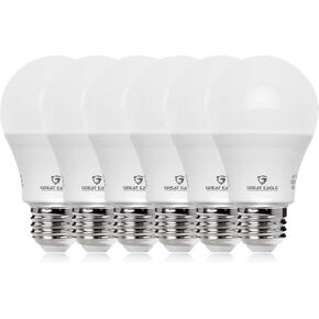 Great Eagle Lighting Corporation A19 LED Light Bulb, 100W Equivalent Light Bulbs, 15W, 5000k Daylight, Non-Dimmable LED Bulb, E26 Standard Base, Energy Efficient UL Listed CEC, (6 Pack)