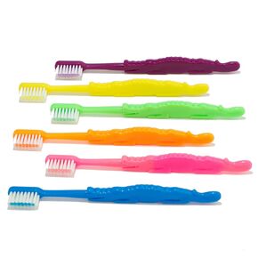 Alligator Child Toothbrush, 26 Tuft, Soft Bristle, Individually Wrapped Toothbrushes, Assorted Colors, Bulk Pack of 144