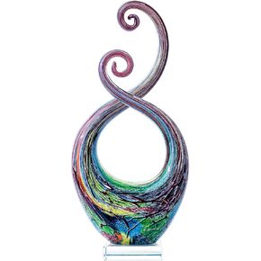 Exquisite Hand-Blown Glass Artwork Sculpture - Handcrafted Beauty- Vibrant Hues-Ideal for Home Décor, Office Display, or Gift in Saudi Arabia