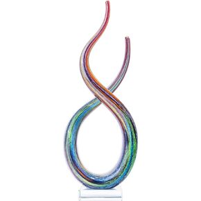 Exquisite Hand-Blown Glass Artwork Sculpture - Handcrafted Beauty- Vibrant Hues-Ideal for Home Décor, Office Display, or Gift
